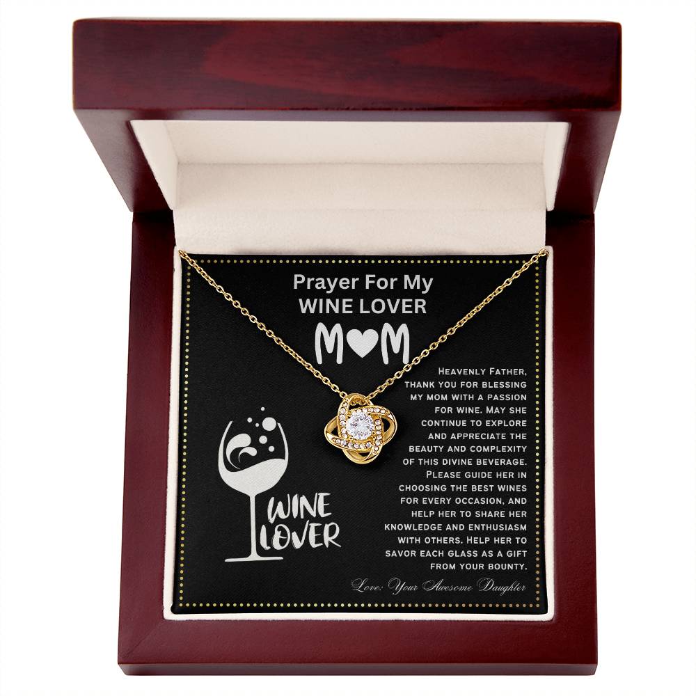 JGF Jewelry Gifts for Family Prayer For My Wine Lover Mom For Her Birthday Heart Necklace