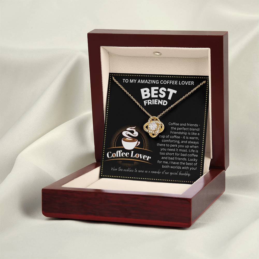 JGF Jewelry Gifts for Family No Coffee No Workee Bestie BFF Amazing Friendship Heart Necklace
