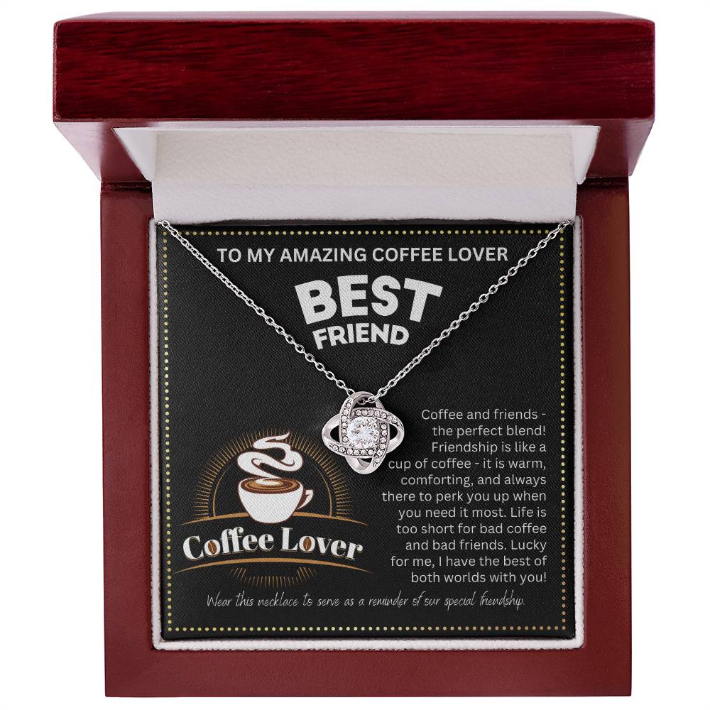 JGF Jewelry Gifts for Family No Coffee No Workee Bestie BFF Amazing Friendship Heart Necklace