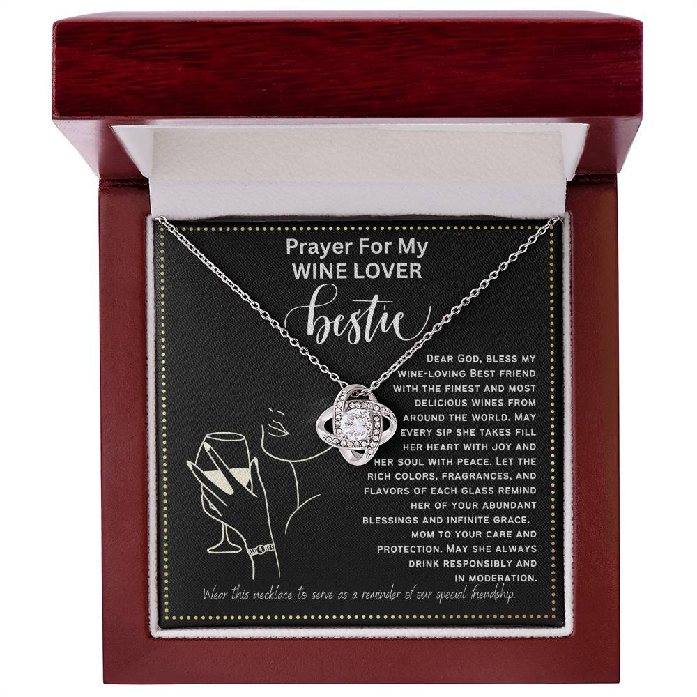 JGF Jewelry Gifts for Family Prayer For My Wine Lover Bestie BFF Friend For Her Birthday Heart Necklace