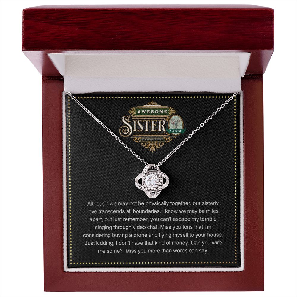 JGF Jewelry Gifts for Family | Simple Beauty Charm Women Stainless Steel Celtic LoveKnot Pendant Chain Necklace Gifts for Awesome Sister