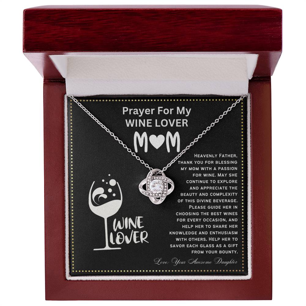 JGF Jewelry Gifts for Family Prayer For My Wine Lover Mom For Her Birthday Heart Necklace