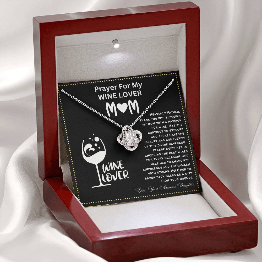 JGF Jewelry Gifts for Family Prayer For My Wine Lover Mom For Her Birthday Heart Necklace