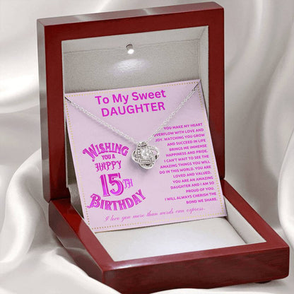 JGF Jewelry Gifts for Family Happy Sweet 15th Birthday To My Daughter Necklace