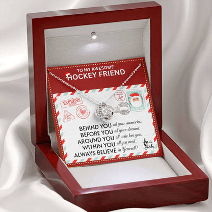 JGF Jewelry Gifts for Family Hockey Friend silver Necklace Gift