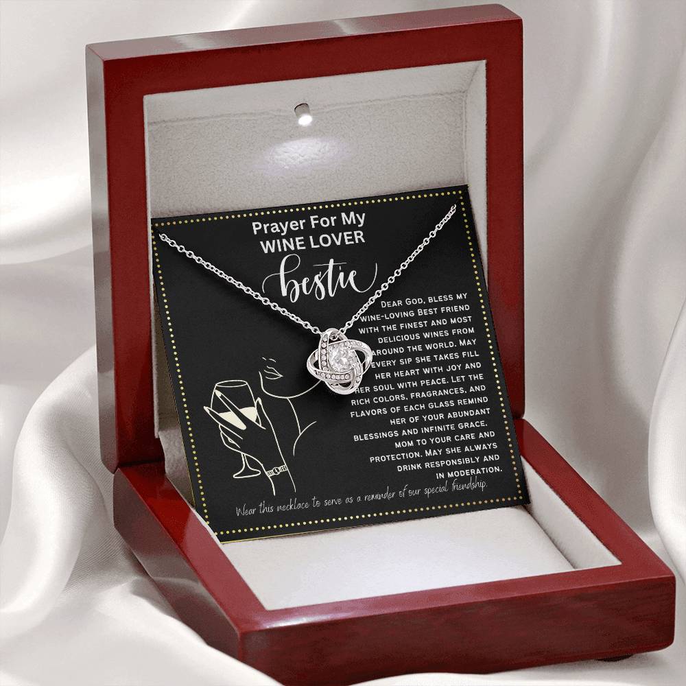 JGF Jewelry Gifts for Family Prayer For My Wine Lover Bestie BFF Friend For Her Birthday Heart Necklace
