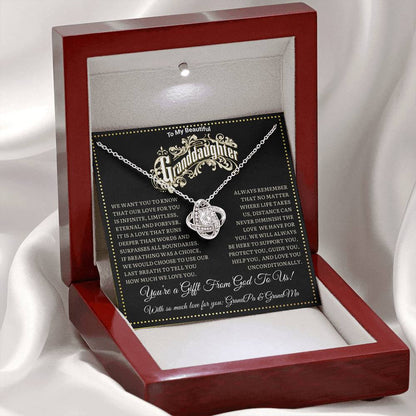 JGF Jewelry Gifts for Family Birthday Gifts For Granddaughter Adult Prime Love Knot Necklace
