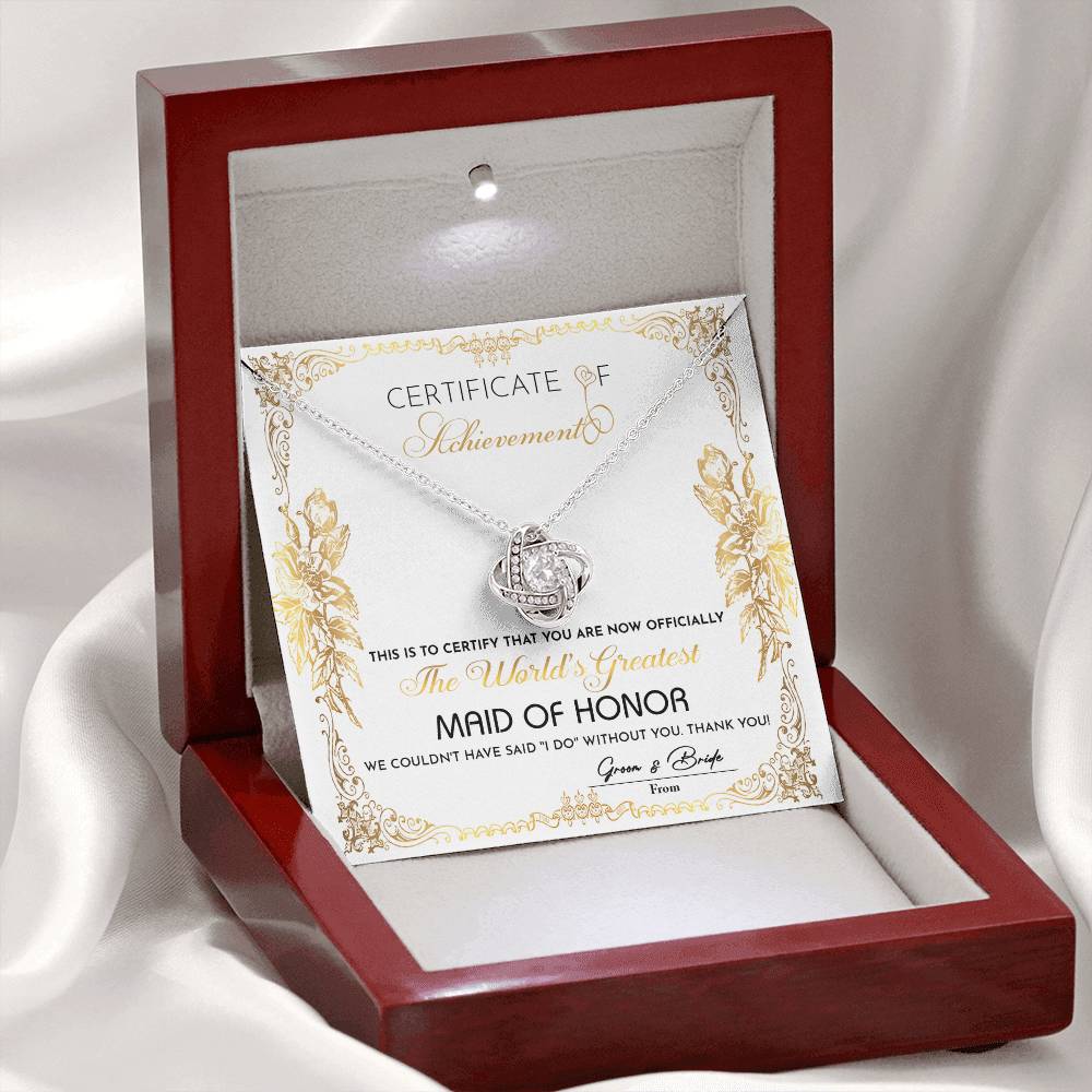 Maid Of Honor-Certificate Of Achievement