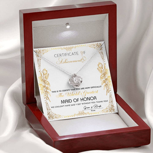 Maid Of Honor-Certificate Of Achievement
