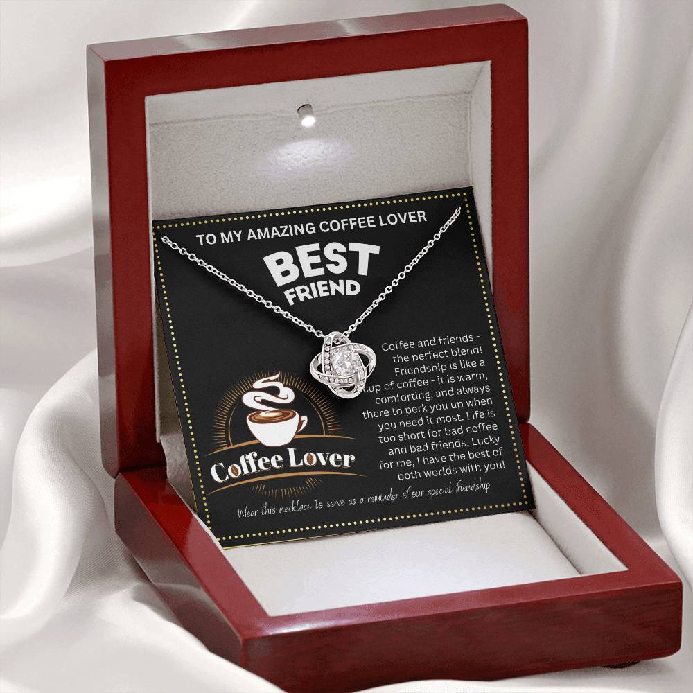 JGF Jewelry Gifts for Family No Coffee No Workee Bestie BFF Amazing Friendship Heart Necklace