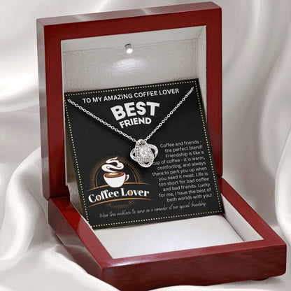 JGF Jewelry Gifts for Family No Coffee No Workee Bestie BFF Amazing Friendship Heart Necklace