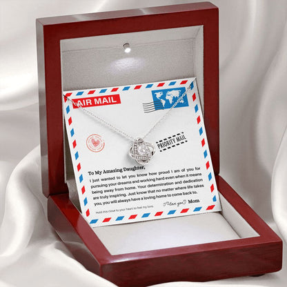 JGF Jewelry Gifts for Family | A Letter To My Daughter From Mom | Sterling Silver Celtic Necklace Gift Box Filler