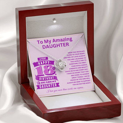 JGF Jewelry Gifts for Family To My Amazing Daughter Necklace 18th Birthday Card