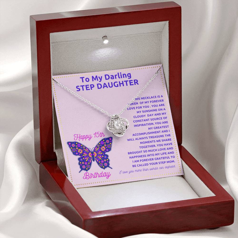 JGF Jewelry Gifts for Family Stepdaughter 15th Birthday Card