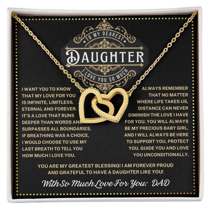 JGF Jewelry Gifts for Family High School Graduation Gifts For Daughter From Dad Interlocking Hearts Necklace