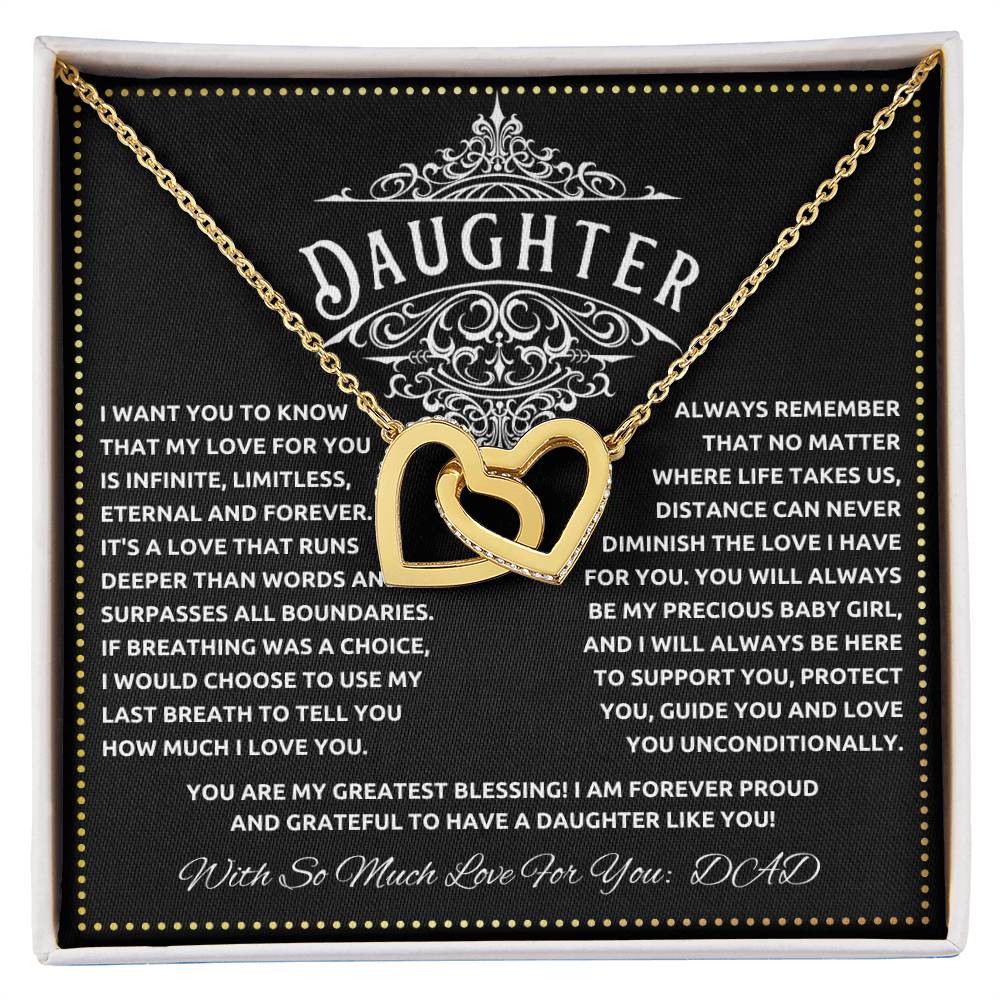 JGF Jewelry Gifts for Family Interlocking Hearts Necklace For Daughter From Dad
