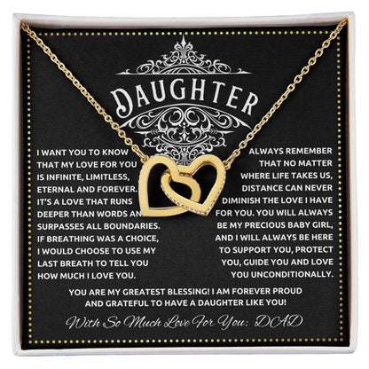 JGF Jewelry Gifts for Family Interlocking Hearts Necklace For Daughter From Dad