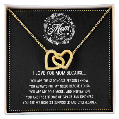 JGF Jewelry Gifts for Family - Mothers Day Gift I Love Mom Heart Pendant Necklace From Son And Daughter In Law