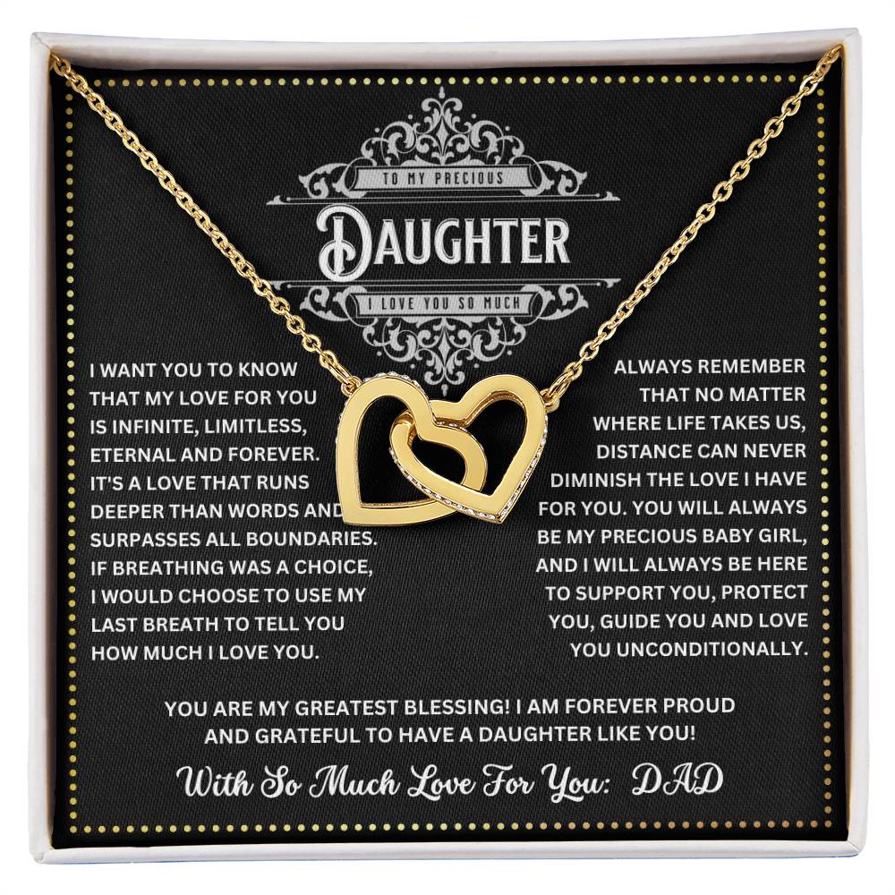 JGF Jewelry Gifts for Family Necklace For Daughter From Dad Interlocking Hearts
