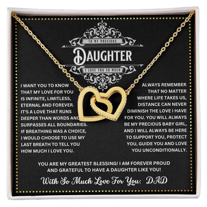 JGF Jewelry Gifts for Family Necklace For Daughter From Dad Interlocking Hearts
