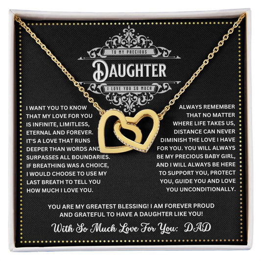 JGF Jewelry Gifts for Family Necklace For Daughter From Dad Interlocking Hearts