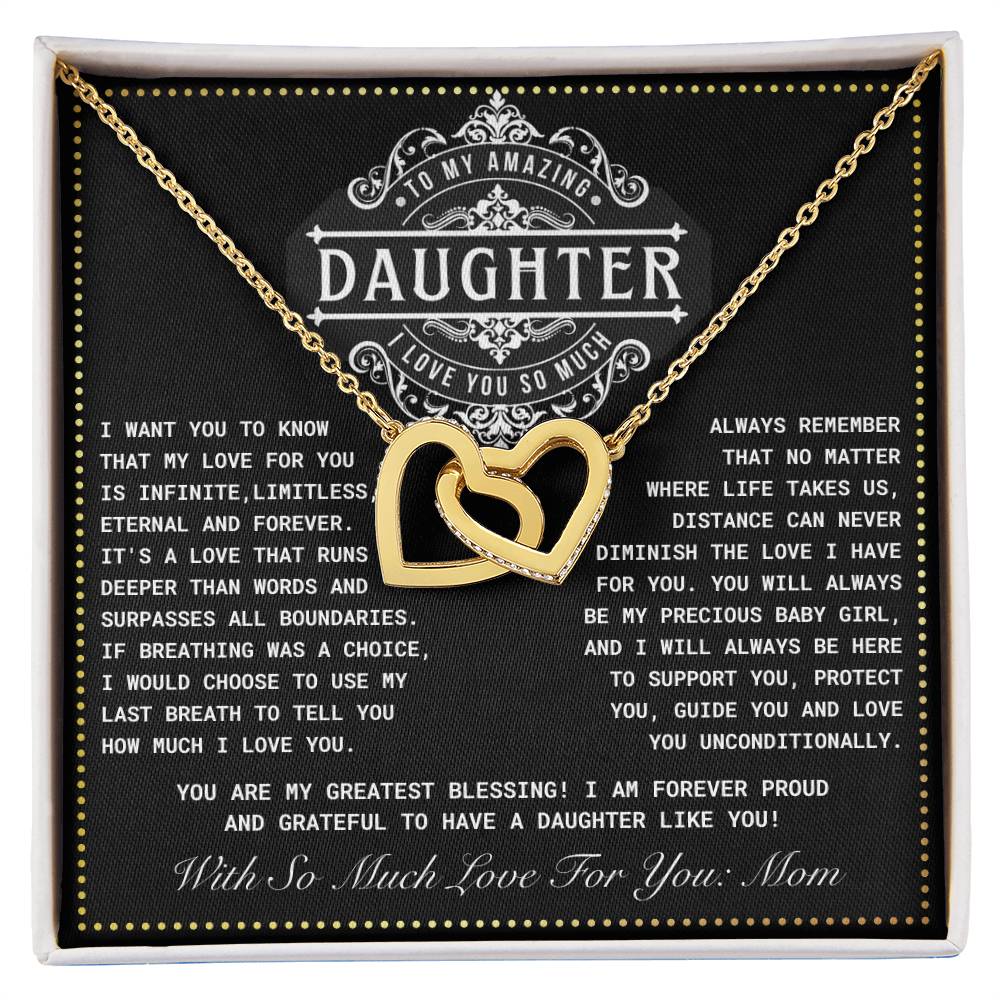 JGF Jewelry Gifts for Family 2 Hearts Connected Necklace First Time Mom Gifts For My Daughter