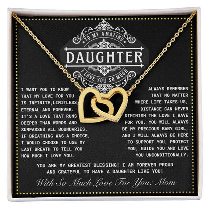 JGF Jewelry Gifts for Family 2 Hearts Connected Necklace First Time Mom Gifts For My Daughter