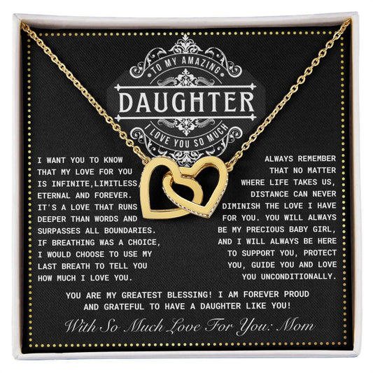 JGF Jewelry Gifts for Family 2 Hearts Connected Necklace First Time Mom Gifts For My Daughter