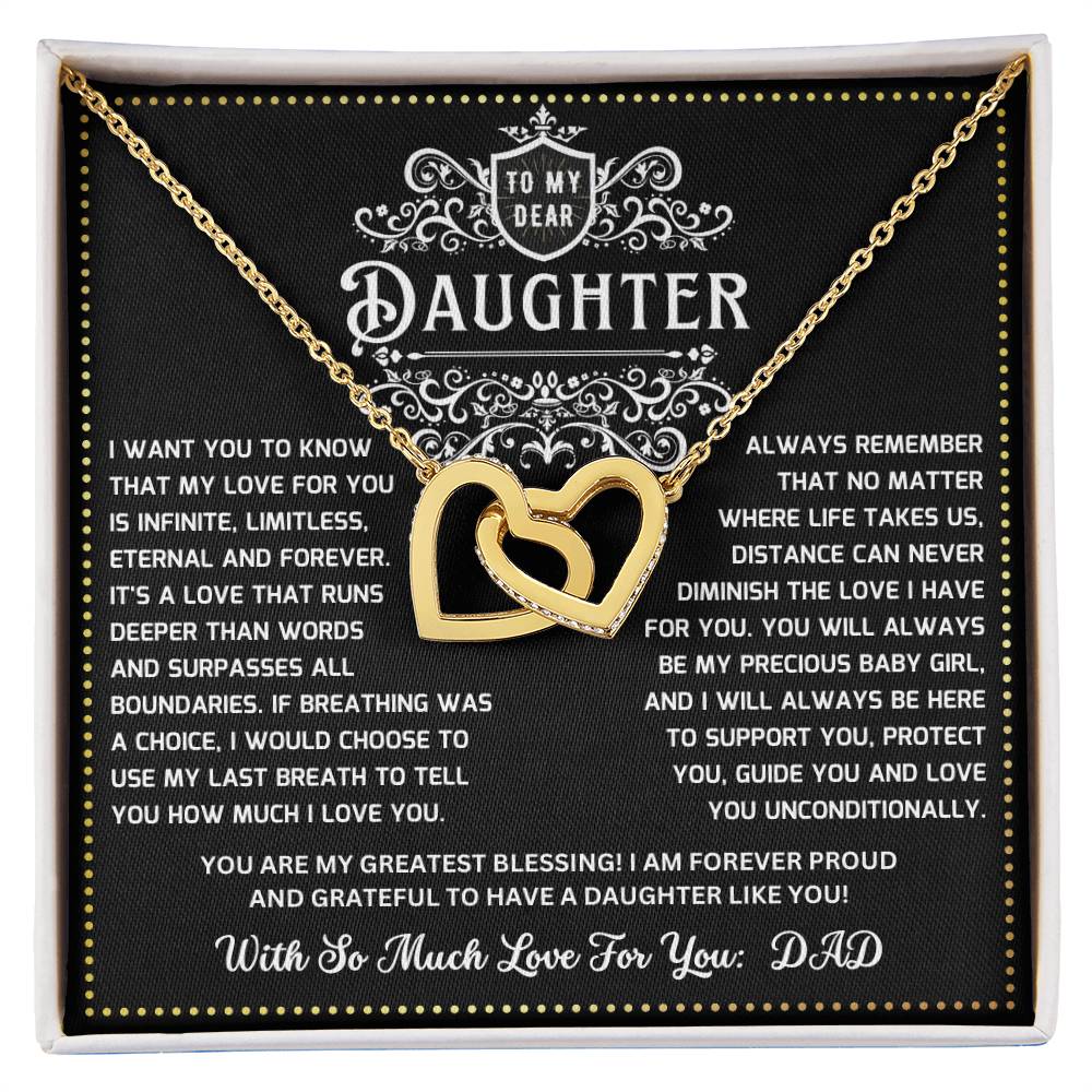 JGF Jewelry Gifts for Family Daughter 18th Birthday Gift From Dad Interlocking Heart Necklace