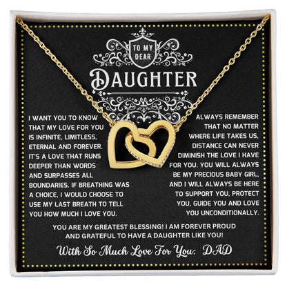 JGF Jewelry Gifts for Family Daughter 18th Birthday Gift From Dad Interlocking Heart Necklace