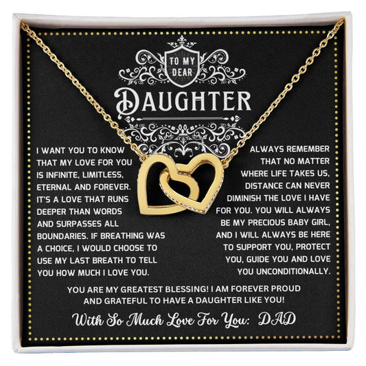 JGF Jewelry Gifts for Family Daughter 18th Birthday Gift From Dad Interlocking Heart Necklace