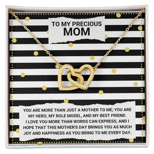 JGF Jewelry Gifts for Family Double Heart Pendant Necklace For Mom