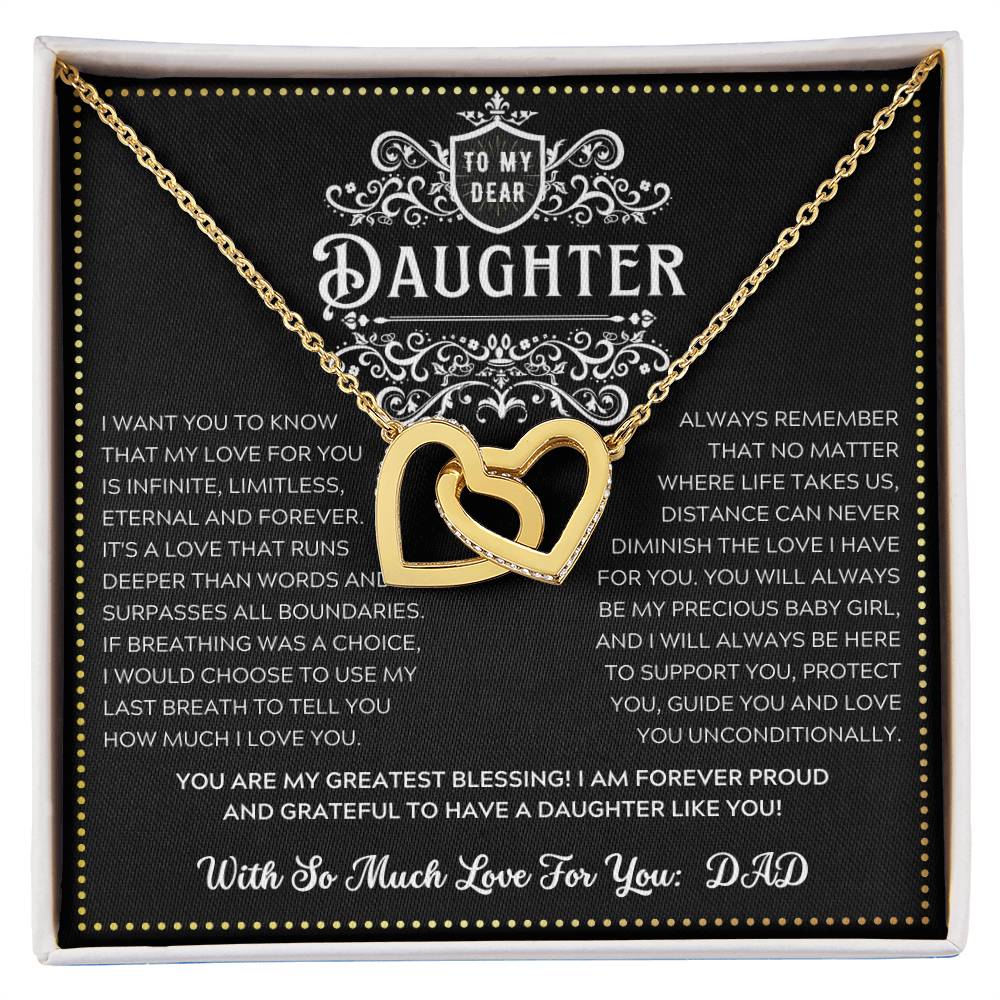 JGF Jewelry Gifts for Family 18th Birthday Card Daughter From Dad Two Hearts Necklaces For Women