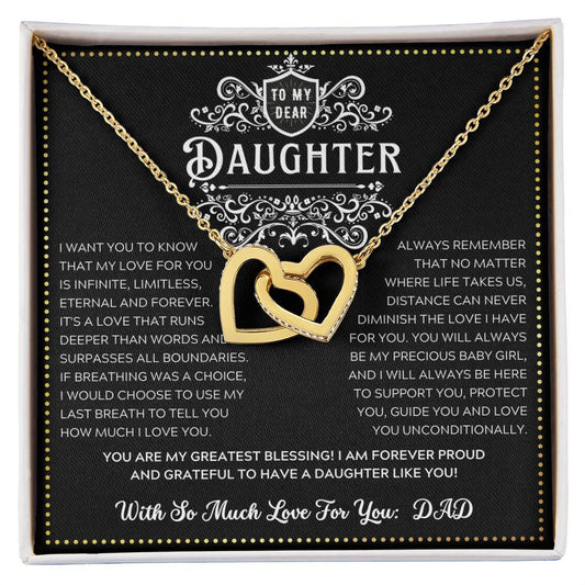 JGF Jewelry Gifts for Family 18th Birthday Card Daughter From Dad Two Hearts Necklaces For Women