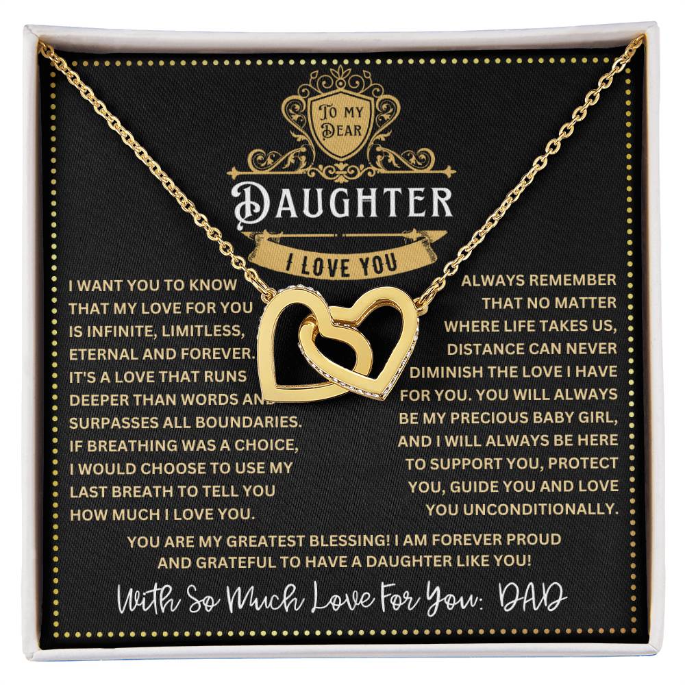 JGF Jewelry Gifts for Family My Daughter Is A Doctor Interlocking Hearts Necklace From Dad