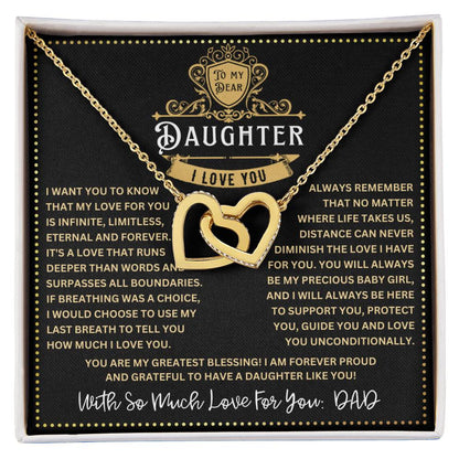 JGF Jewelry Gifts for Family My Daughter Is A Doctor Interlocking Hearts Necklace From Dad