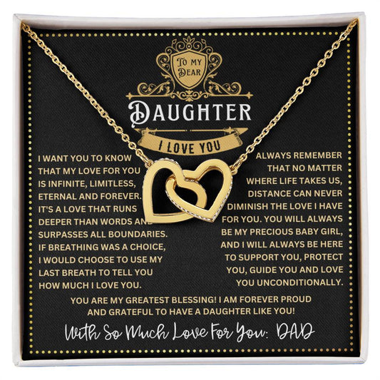 JGF Jewelry Gifts for Family My Daughter Is A Doctor Interlocking Hearts Necklace From Dad