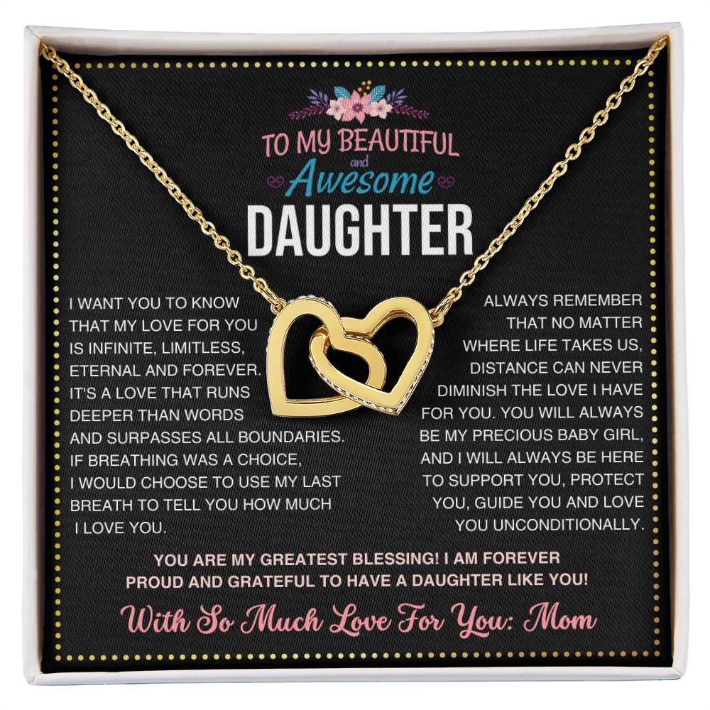 JGF Jewelry Gifts for Family Daughter Necklace From Mom Double Heart Necklaces For Women
