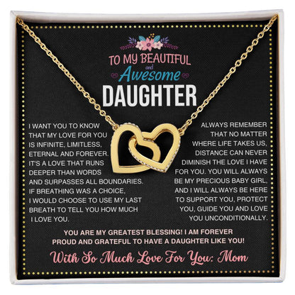 JGF Jewelry Gifts for Family Daughter Necklace From Mom Double Heart Necklaces For Women