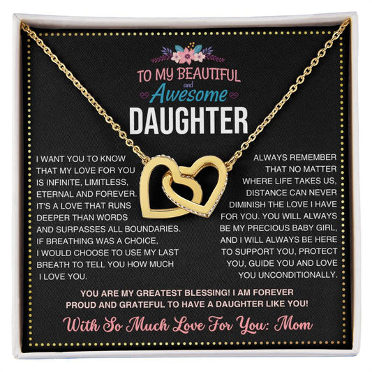 JGF Jewelry Gifts for Family Daughter Necklace From Mom Double Heart Necklaces For Women