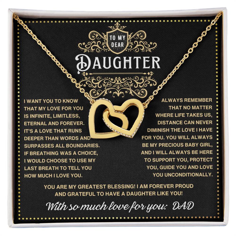 JGF Jewelry Gifts for Family Interlocking Heart Necklace For Daughter From Dad
