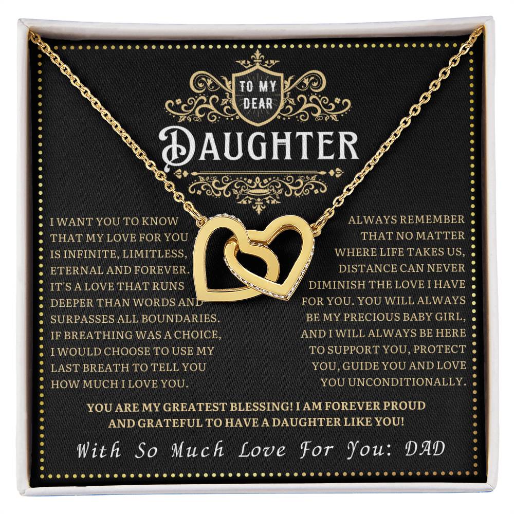 JGF Jewelry Gifts for Family Interlocking Hearts Necklace For Daughter From Dad