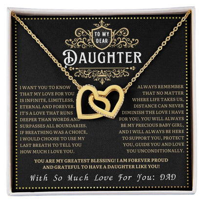 JGF Jewelry Gifts for Family Interlocking Hearts Necklace For Daughter From Dad