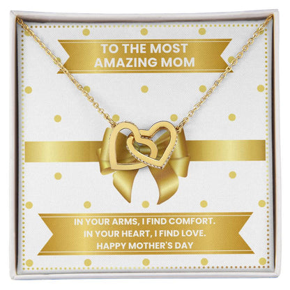 JGF Jewelry Gifts for Family Interlocking Heart Necklace Mothers Day Gift Baskets For Mom
