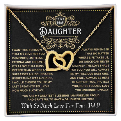 JGF Jewelry Gifts for Family Necklace For Daughter Gifts From Dad Interlocking Hearts