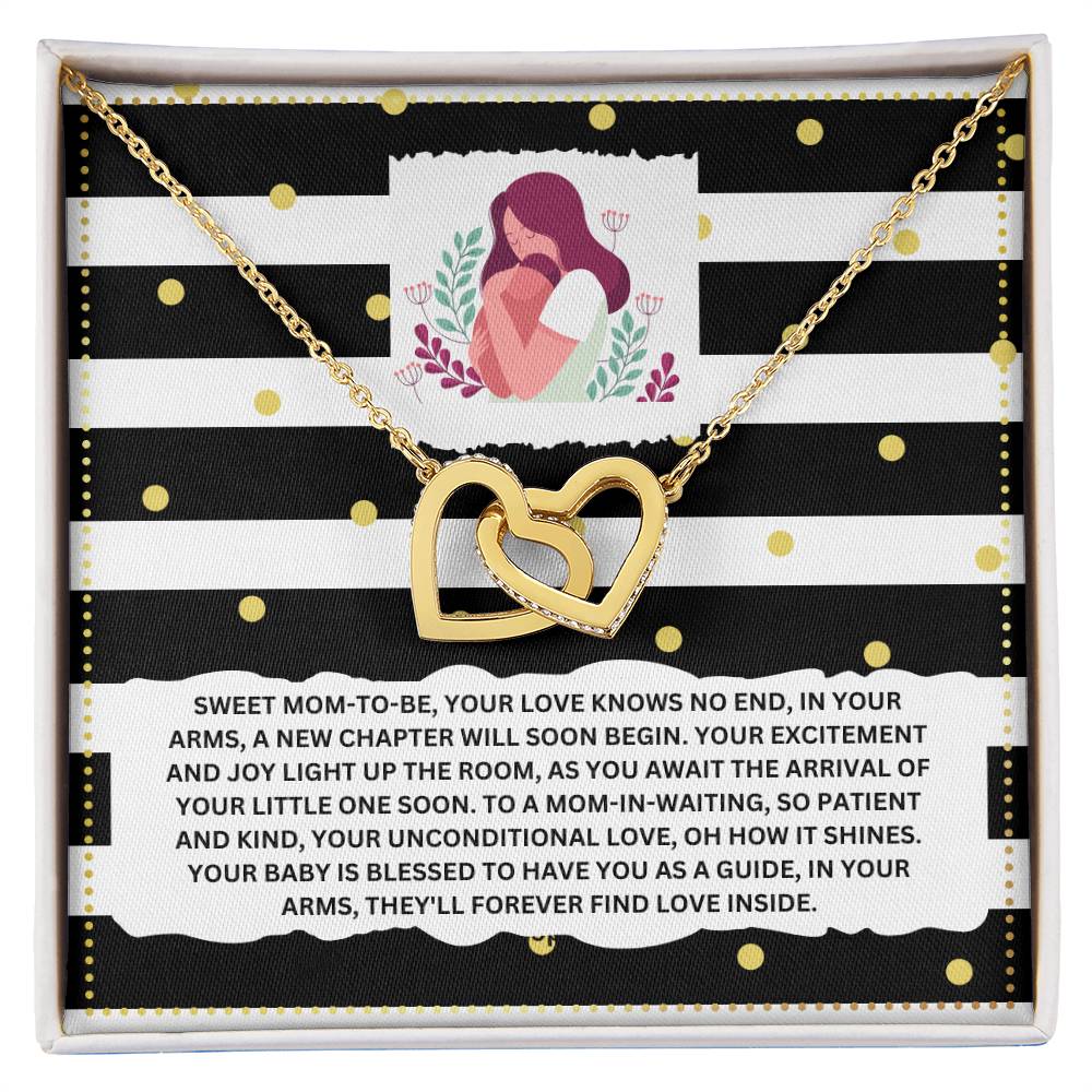 JGF Jewelry Gifts for Family Interlocking Heart Necklace New Mom Gifts After Birth Basket