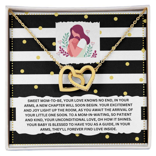 JGF Jewelry Gifts for Family Interlocking Heart Necklace New Mom Gifts After Birth Basket