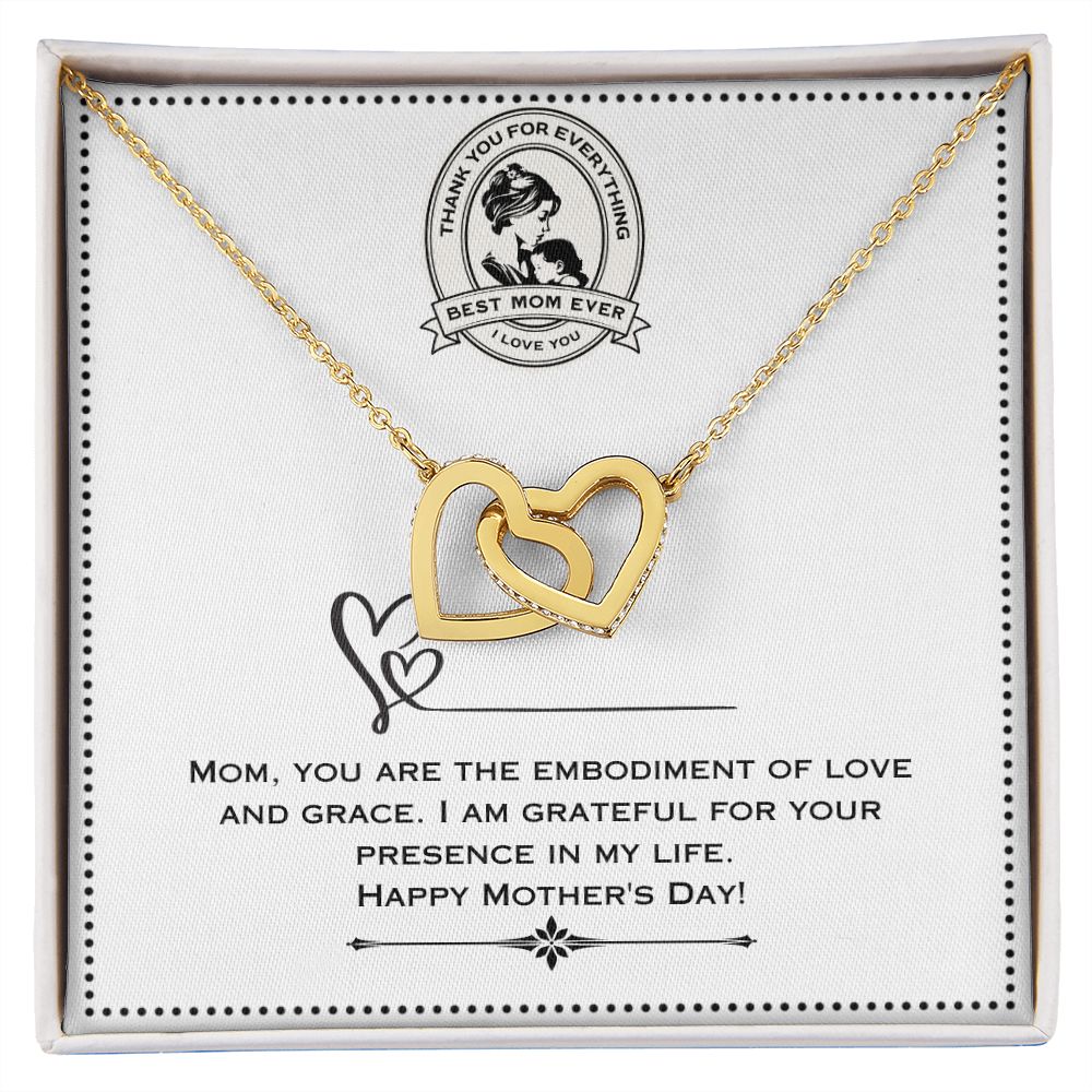 JGF Jewelry Gifts for Family | Mom To Be for 1st Time Mom | Two Tone Double Heart Necklace Pendant Gift for Women