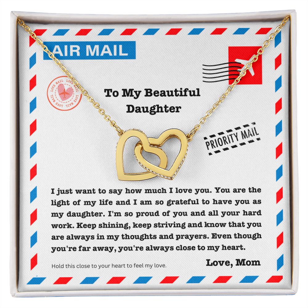 JGF Jewelry Gifts for Family | Daughter Moving Away From Home New Job Beginnings | Mother And Daughter Two Tone Heart Necklace for Women