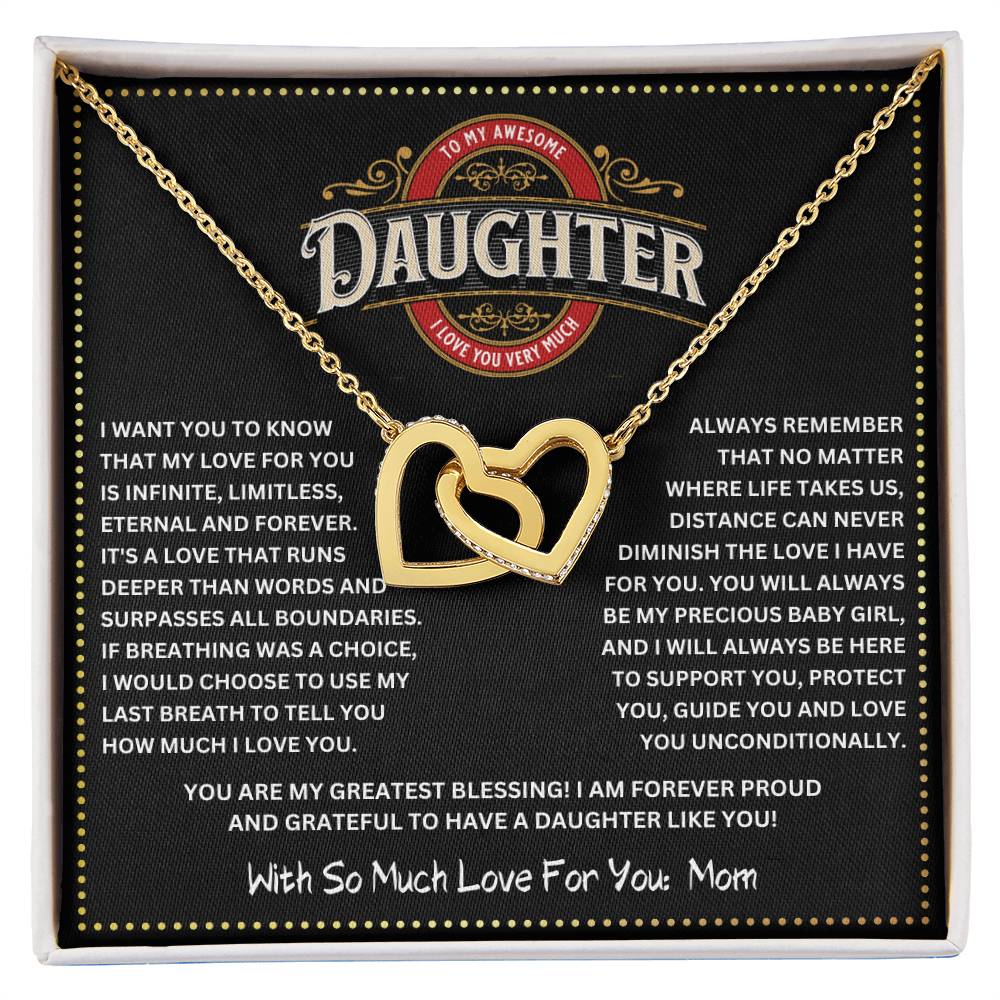 JGF Jewelry Gifts for Family I love You Daughter Necklace From Mom Double Heart